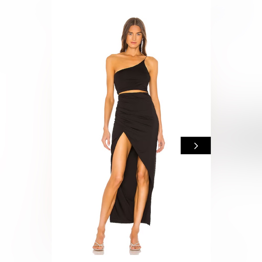 Superdown Lydia Black Maxi Two-Piece Skirt Set XS